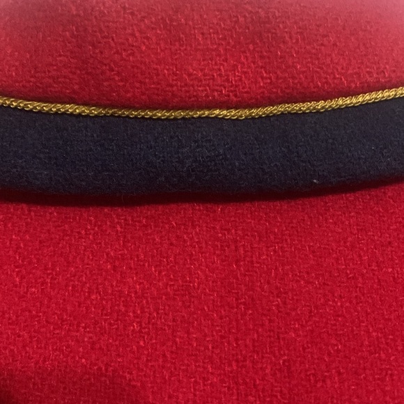 Original Doren Girl Coat Red / Navy Gold rope trim size 6x 100% wool - Picture 10 of 12